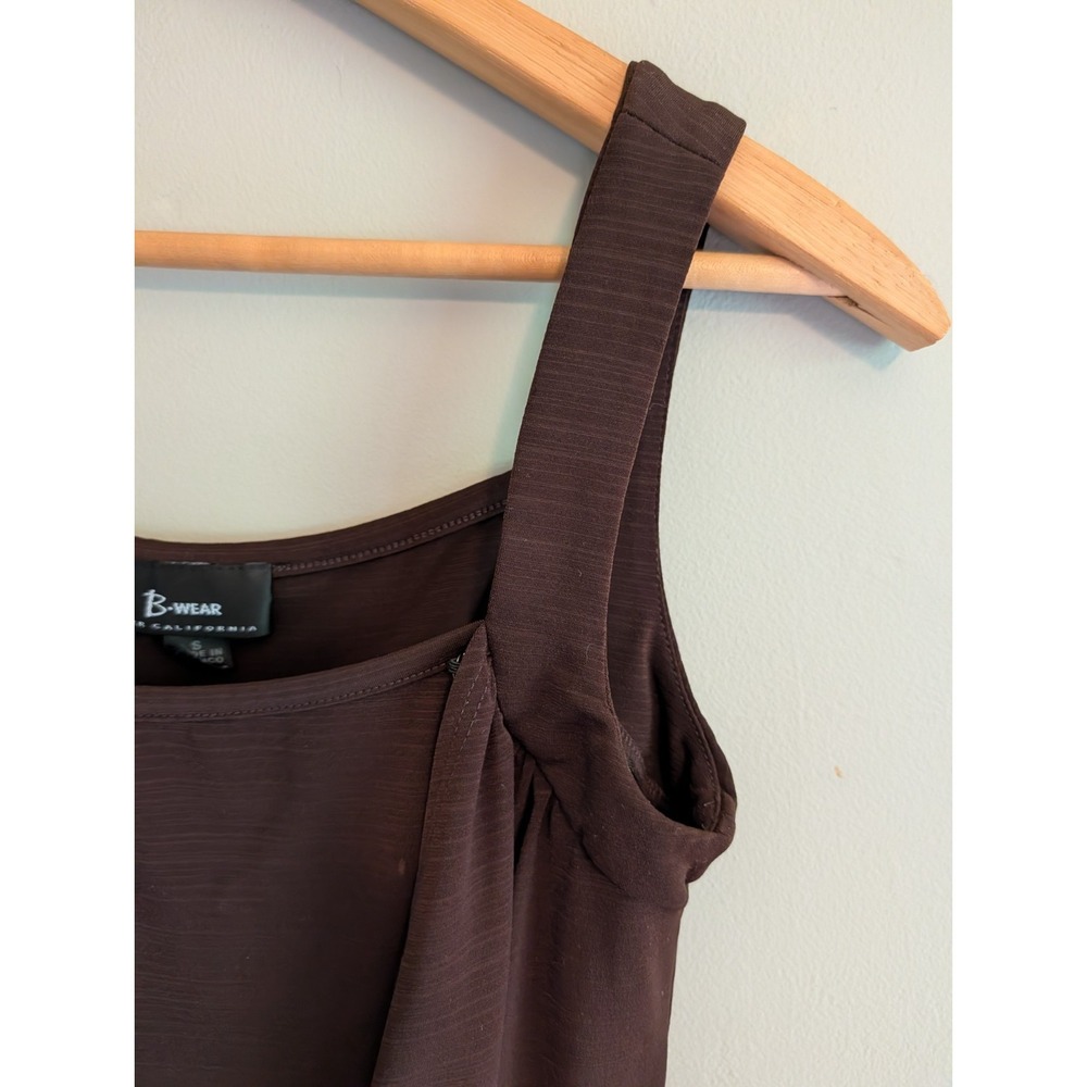 Vintage Y2K 90s Wrap Top Size S Romantic Sexy Chocolate Brown B Wear Byer Cali - Picture 8 of 12